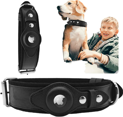 Leather AirTag Dog Collar (airtag not included)